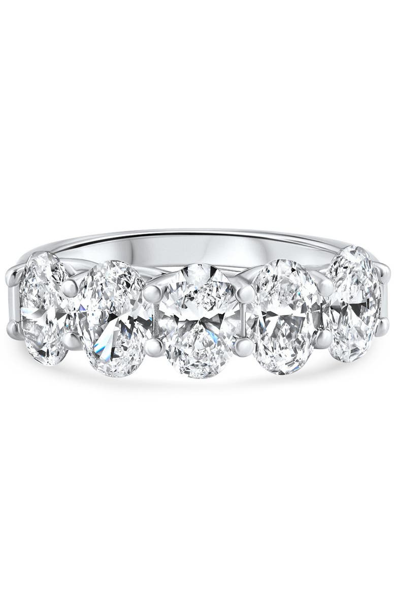 Bliss Diamond 3Ct Oval Shape Diamond Five Stone Wedding Ring 14k Gold Lab Grown, Main, color, 14K White Gold