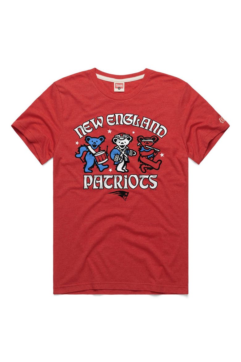 Men's Homage  Red New England Patriots NFL x Grateful Dead Tri-Blend T-Shirt, Main, color, Red