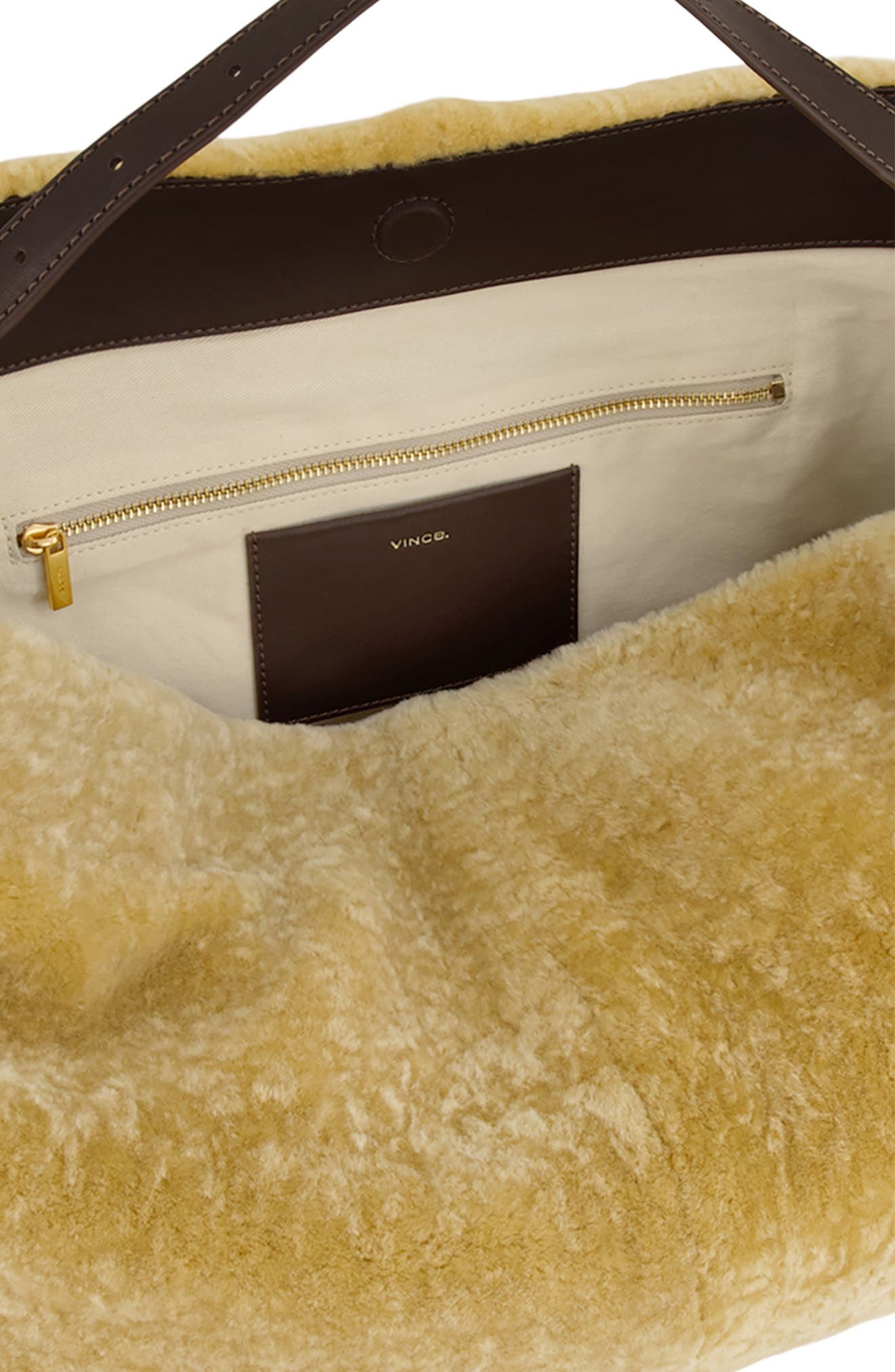Vivian Medium Shearling Hobo, Alternate, color, CREAM