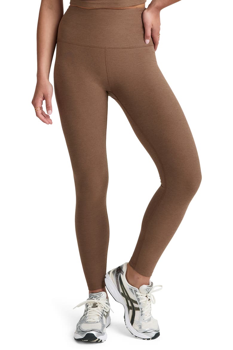 Caught in the Midi High Waist Leggings, Alternate, color, TRUE CHOCOLATE HEATHER