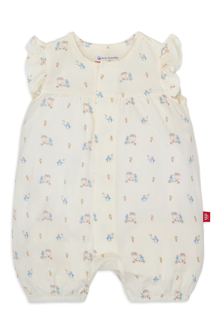 Penguin Pints Magnetic Bubble Romper, Main, color, WHITE