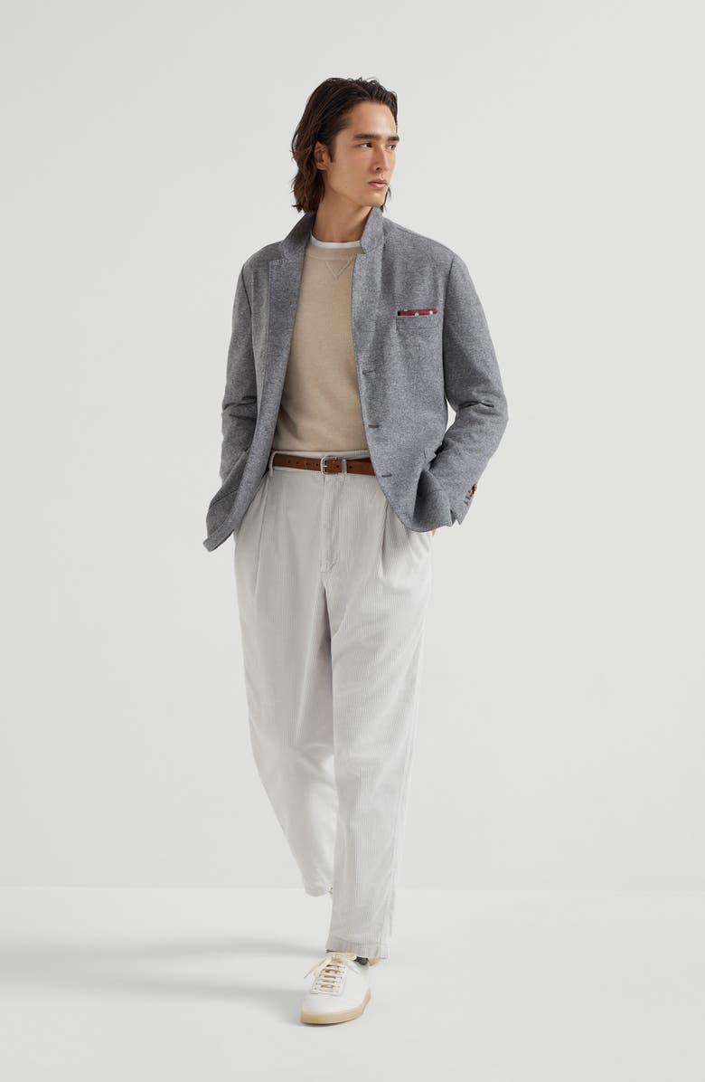 Brunello Cucinelli Cashmere jersey blazer, Alternate, color, Grey