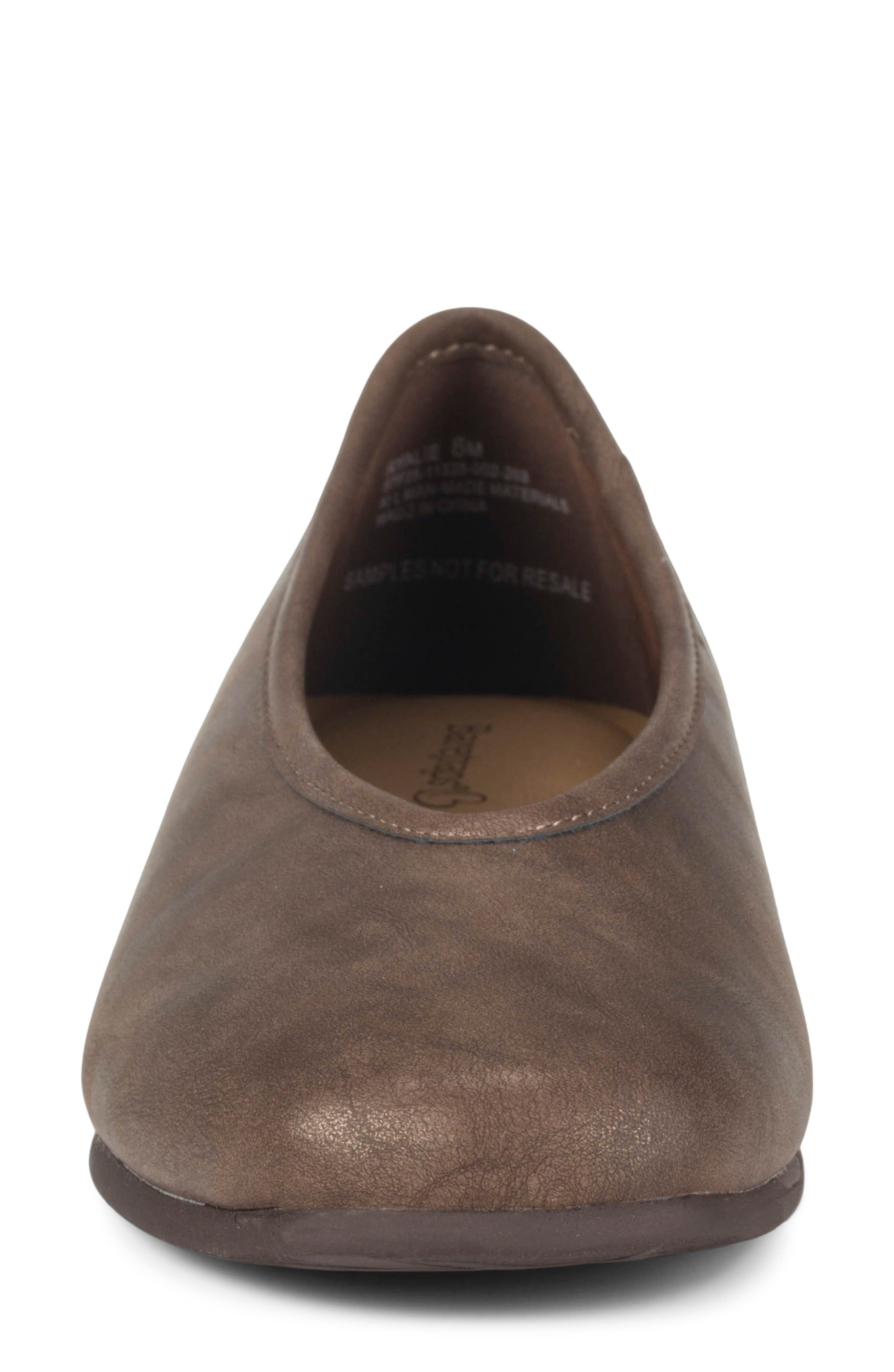 Ryalie Faux Leather Flat, Alternate, color, BROWN