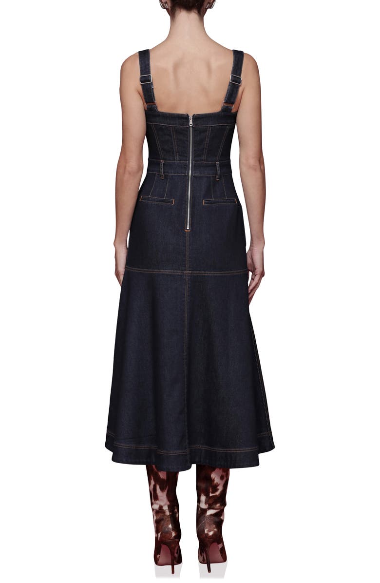 Avec Les Filles Sleeveless Denim A-Line Dress, Alternate, color, Royal Rinse