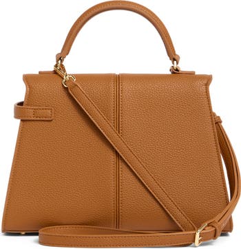 Large Elise Faux Leather Top Handle Bag