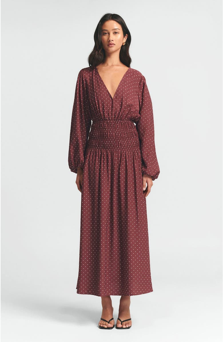 ST MRLO May Gather Dress, Alternate, color, Crimson Spot
