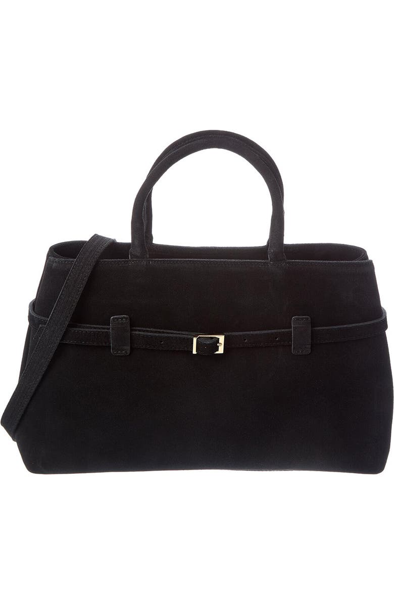 Persaman New York Elspeth 92 Suede Shoulder Bag, Main, color, Black