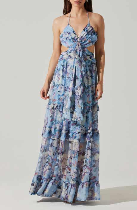 Kitsune Cutout Maxi Halter Dress