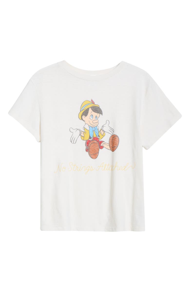 Re/Done x Disney Classic 'Pinocchio' Graphic T-Shirt, Alternate, color, Vintage White