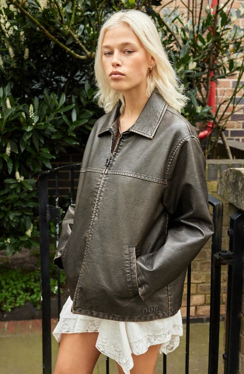 Bdg Urban Outfitters Faux Leather Aviator Jacket In Brown