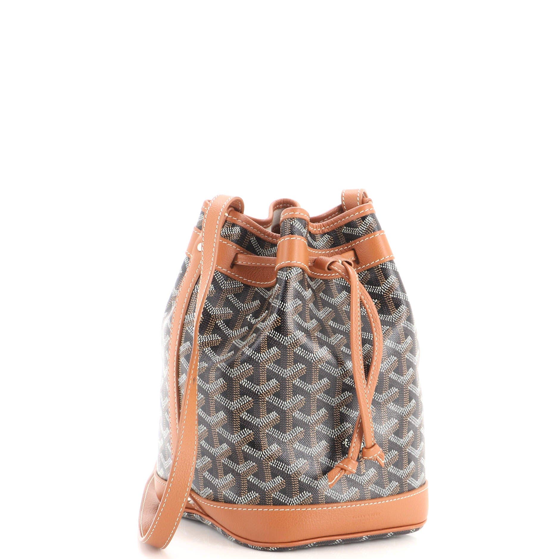 Petit Flot Bucket Bag Coated Canvas PM, Alternate, color, Brown