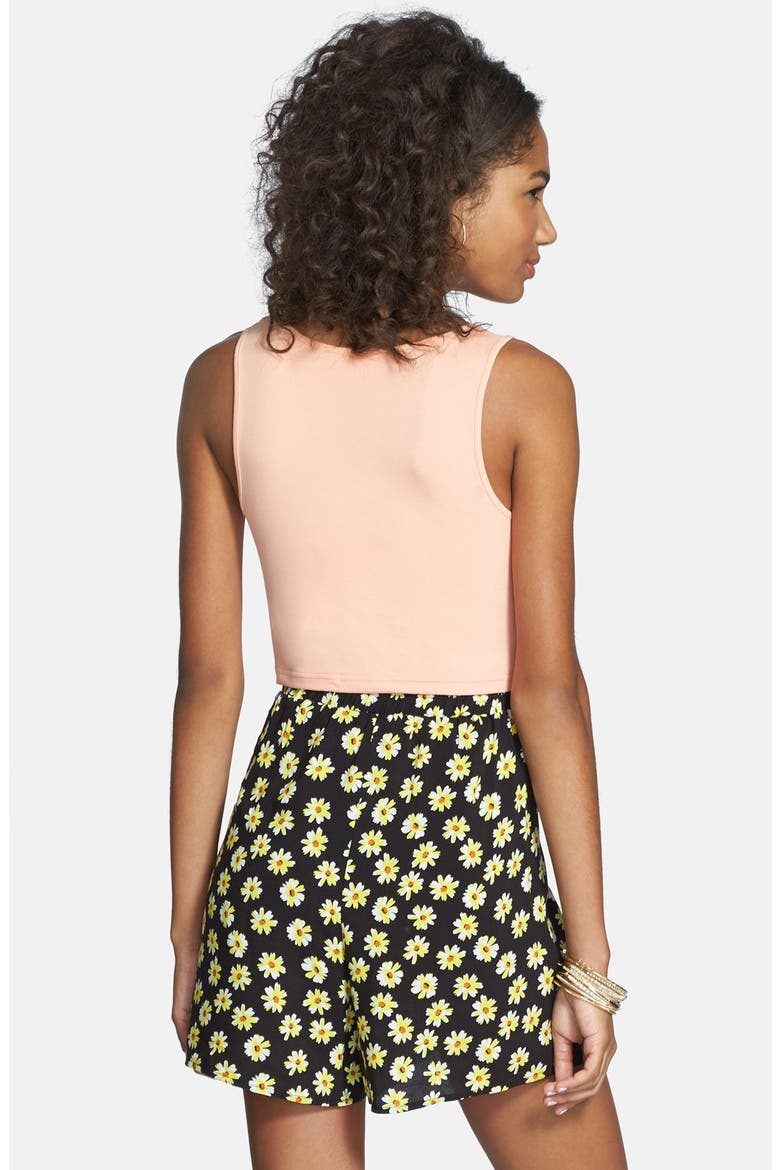 Tie Front Shorts, Alternate, color, BLACK FLORAL