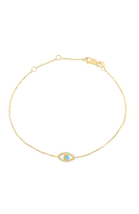 14K Yellow Gold Golden Eye Protection Bracelet