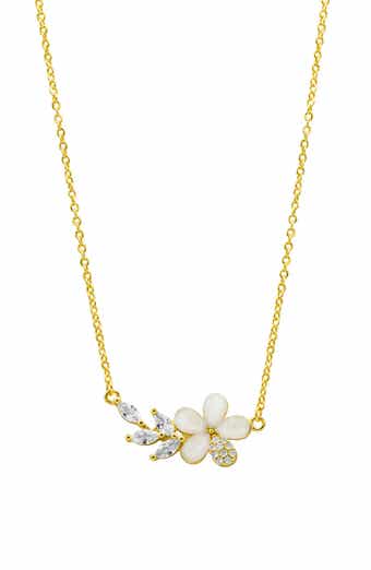Adornia Crystal & Opal Flower Pendant Necklace