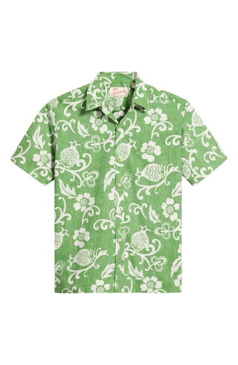 Ginger Pareau Short Sleeve Cotton Button-Down Shirt