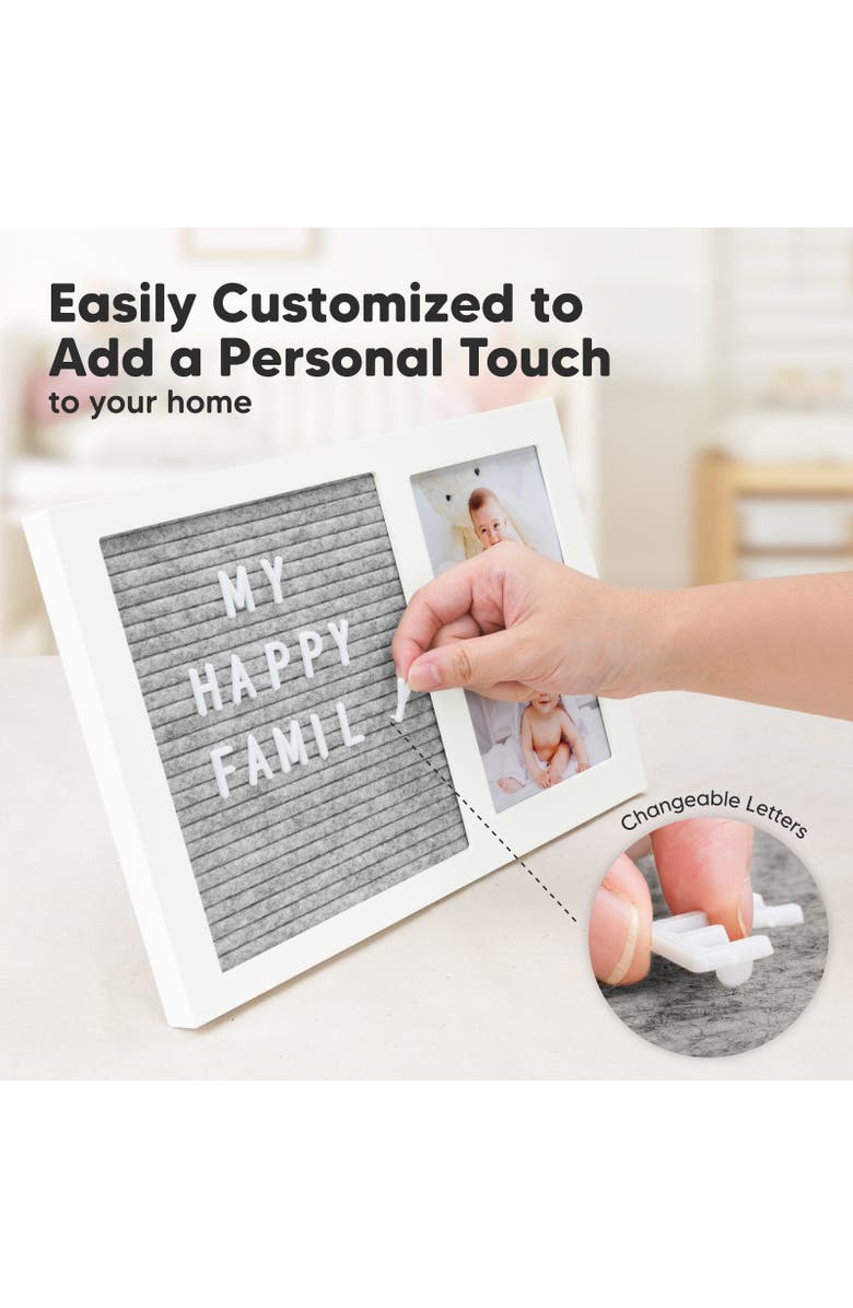 KeaBabies Heartfelt Picture Frame with Felt Letterboard, Alternate, color, Alpine White