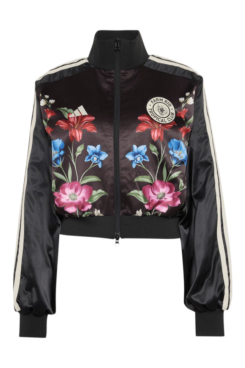 Floral Track Jacket, Alternate, color, BLACK/CREAM WHITE/CRAFT GREEN