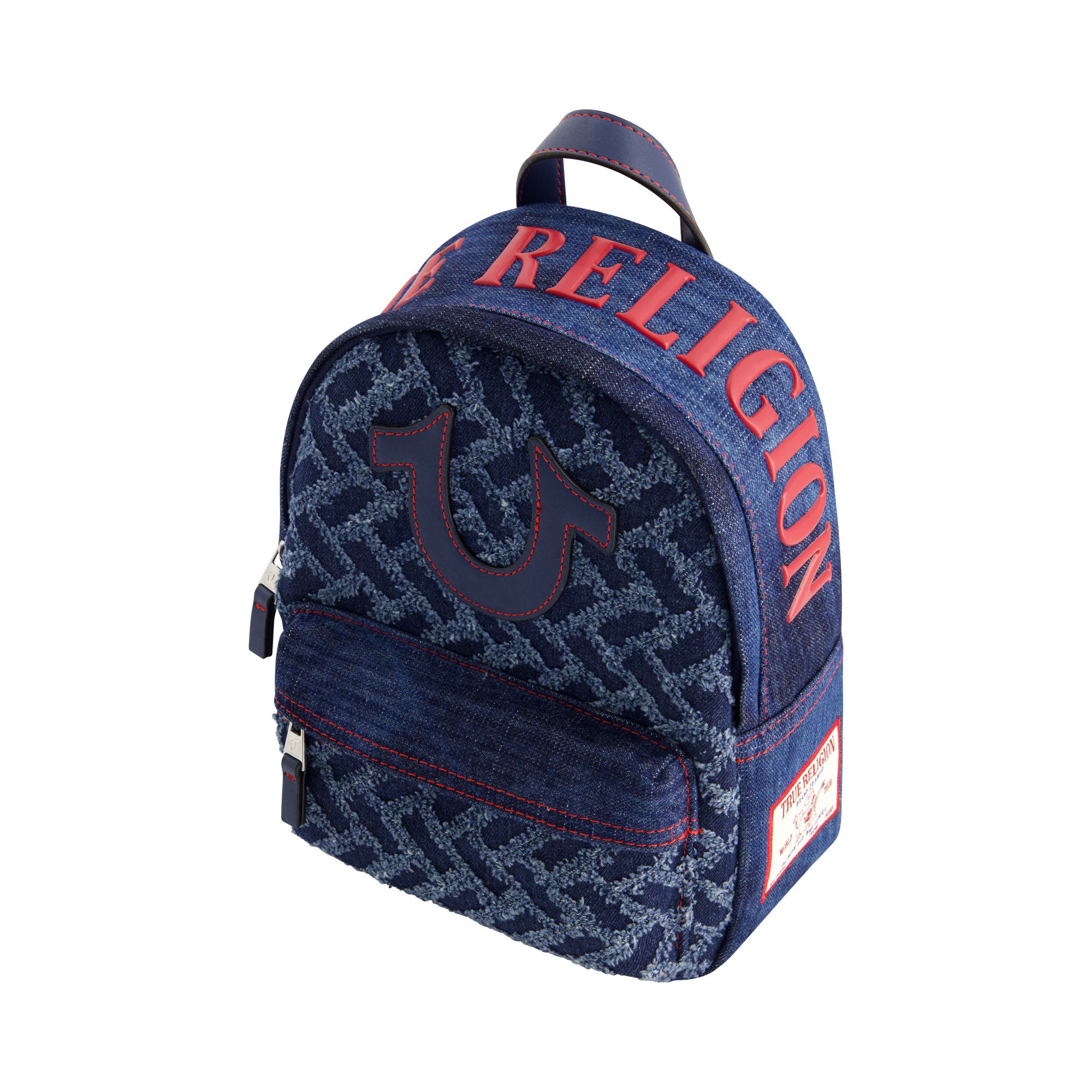 True Religion Mini Denim Logo Backpack, Alternate, color, 