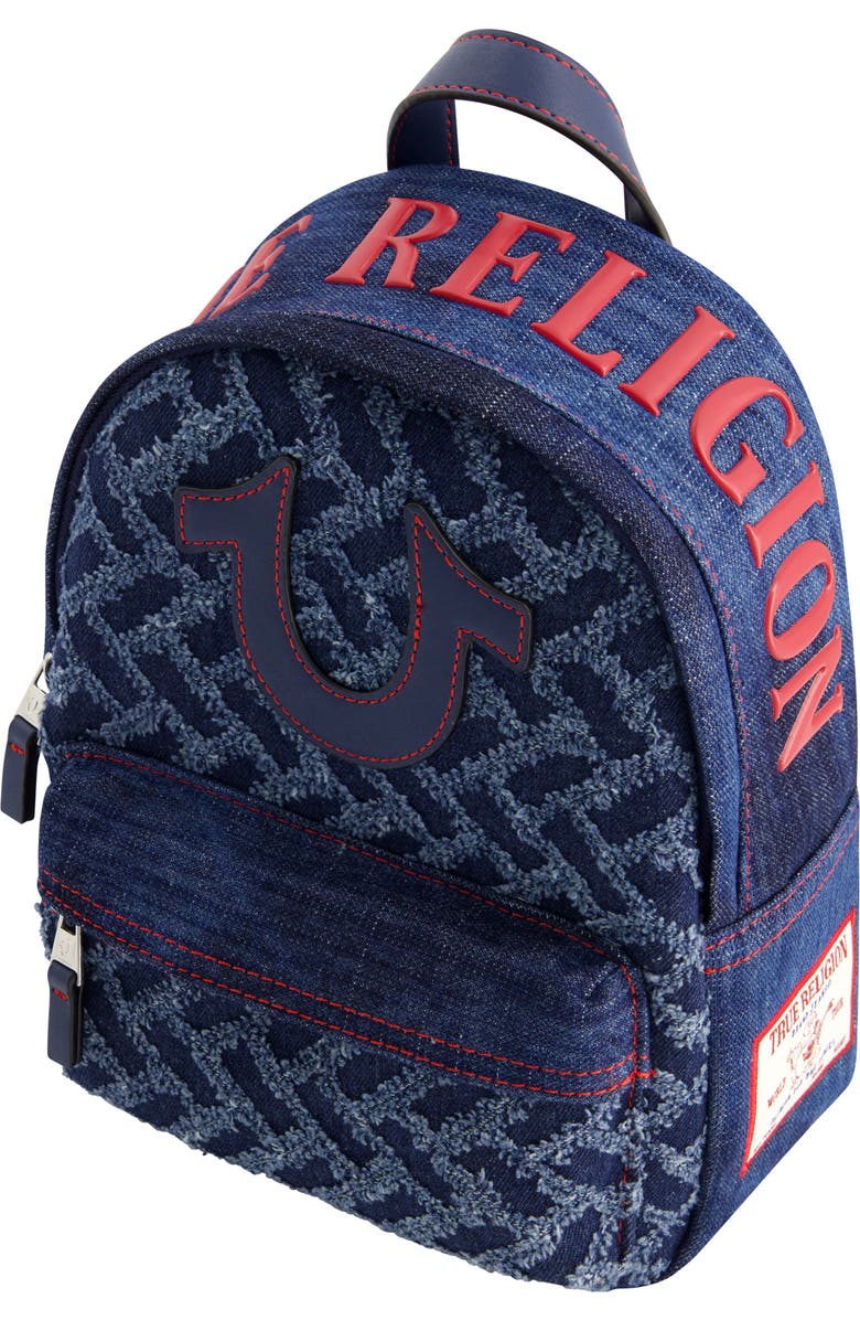 True Religion Mini Denim Logo Backpack, Alternate, color,