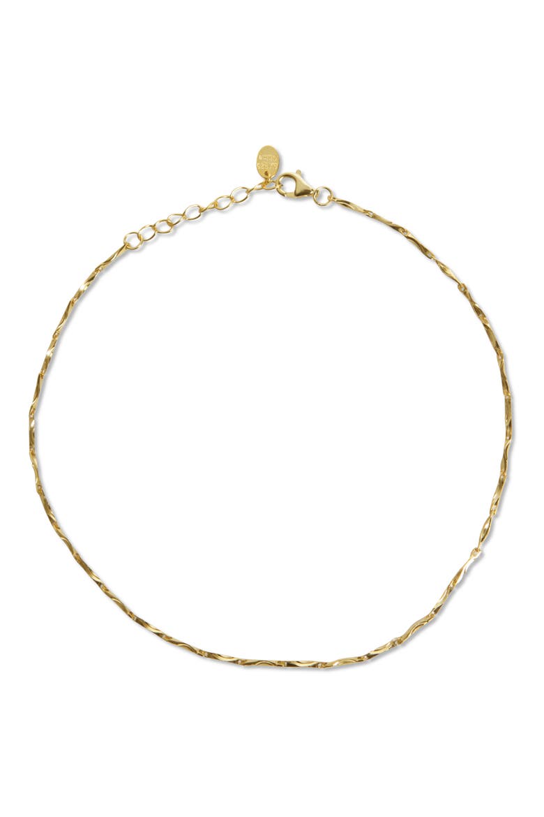 Wavy Textured Anklet, Main, color, GOLD