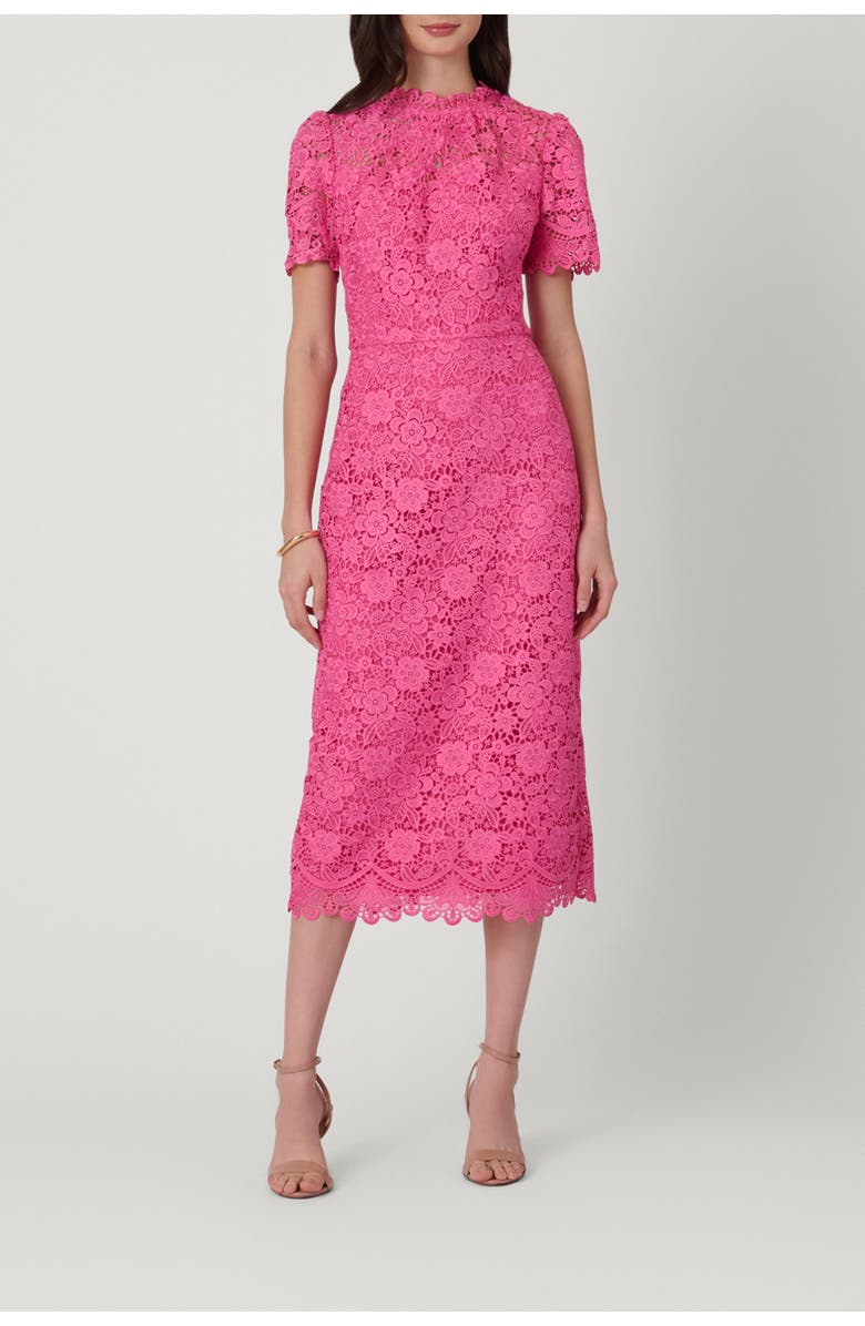 Shoshanna Floral Lace Vivienne Dress, Main, color, Wild Orchid