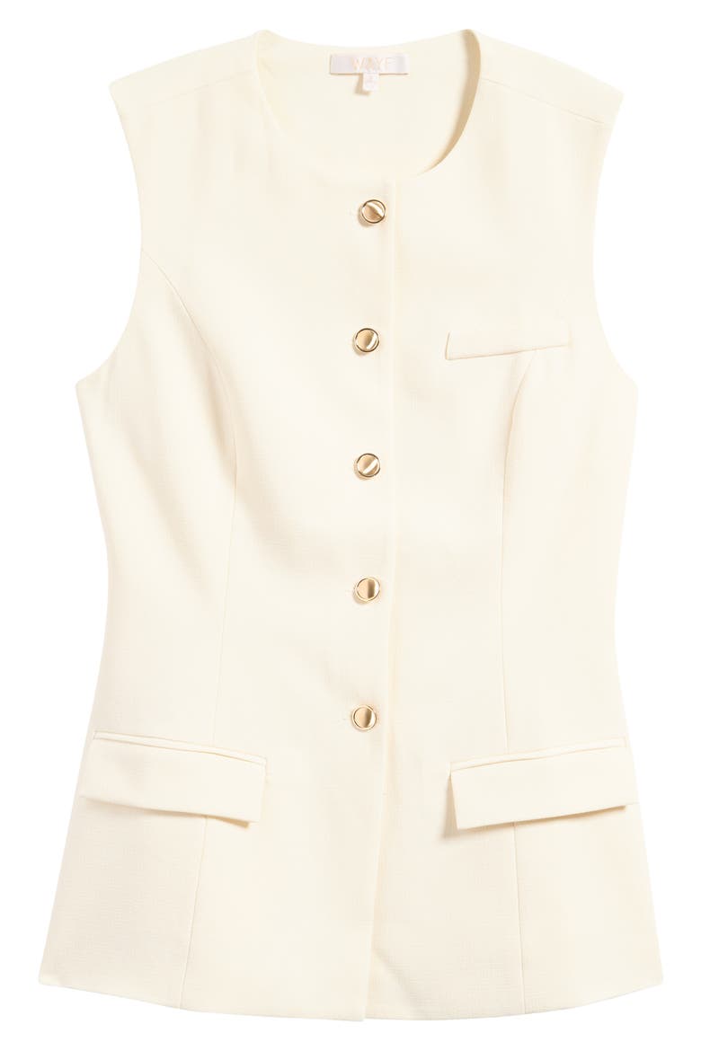 Della Button-Up Vest, Alternate, color, PARCHMENT