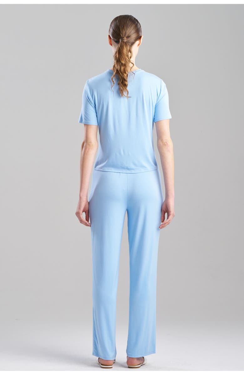 Natori Feathers Essentials Crew Neck PJ Set, Alternate, color, Blue Jay
