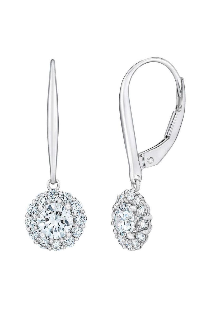 1Ct Diamond Floral Shape Studs Lab Grown Earrings, Alternate, color, Silver
