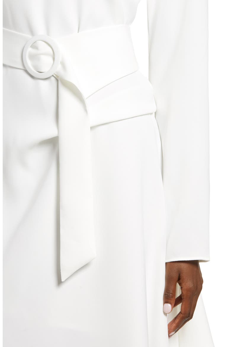 Long Sleeve Asymmetrical Dress, Alternate, color, WHITE
