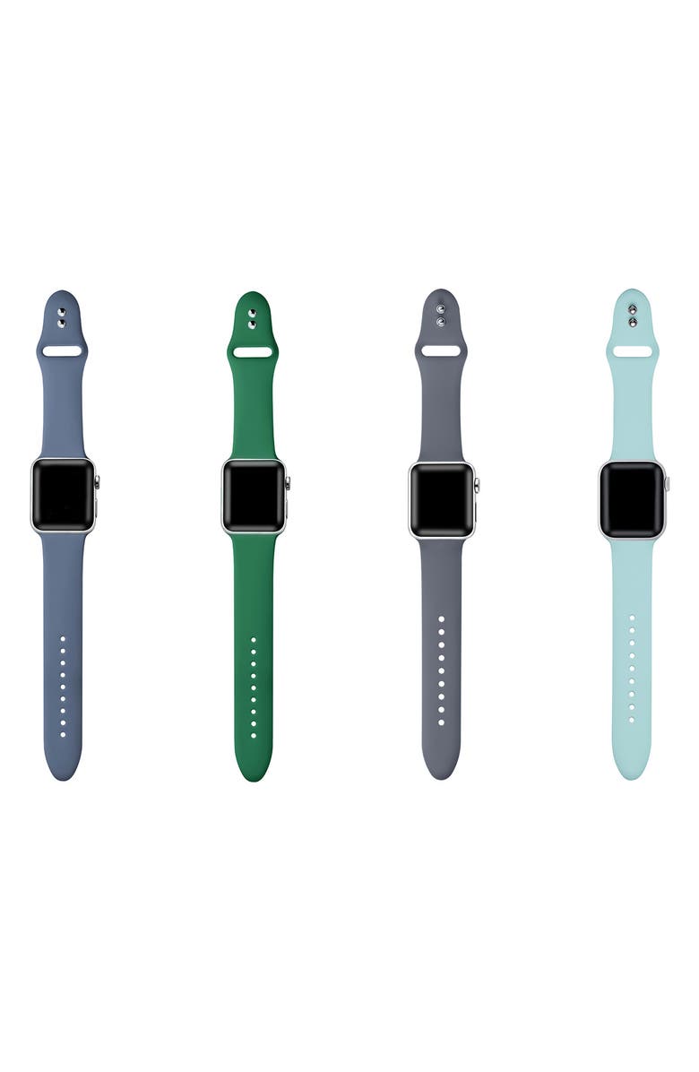 The Posh Tech Assorted 4-Pack Silicone Apple Watch<sup>®</sup> Watchbands, Alternate, color, Assorted