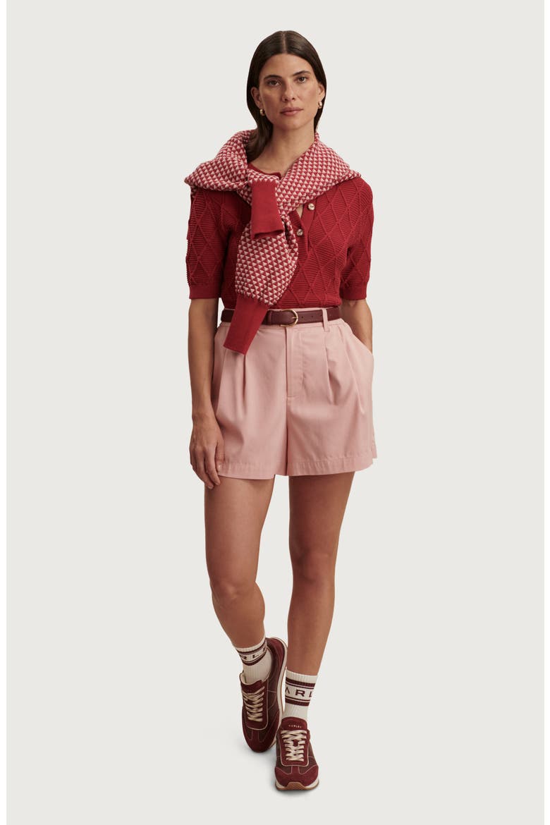 Tansy Woven Shorts, Alternate, color, MELLOW ROSE