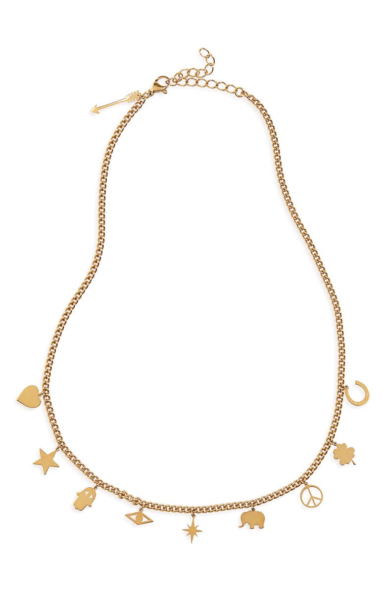 Ellie Vail Shiloh Charm Necklace, Main, color, 