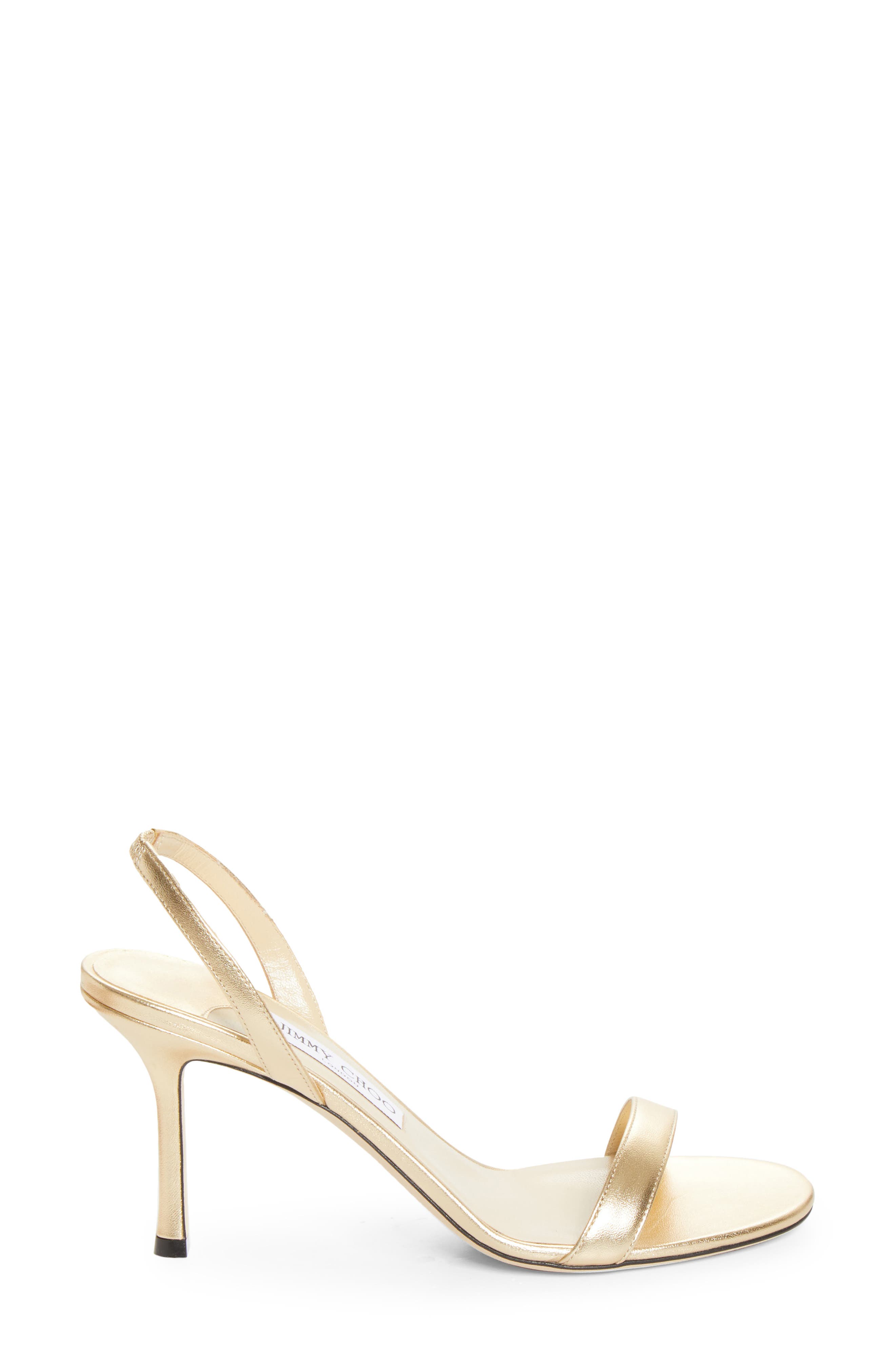 Jimmy Choo Jenn Metallic Slingback Sandal, Alternate, color, Gold