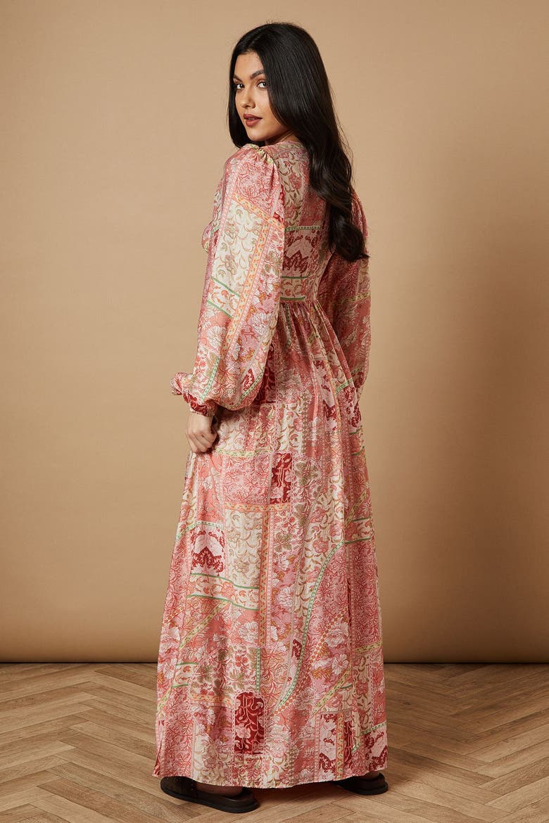Long Sleeve Side Cutout Maxi Dress, Alternate, color, Pink
