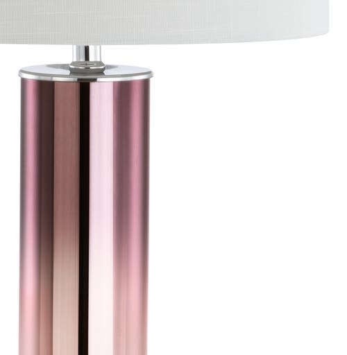 Jonathan Y Edward 27" Glass /crystal Led Table Lamp In Rose Gold
