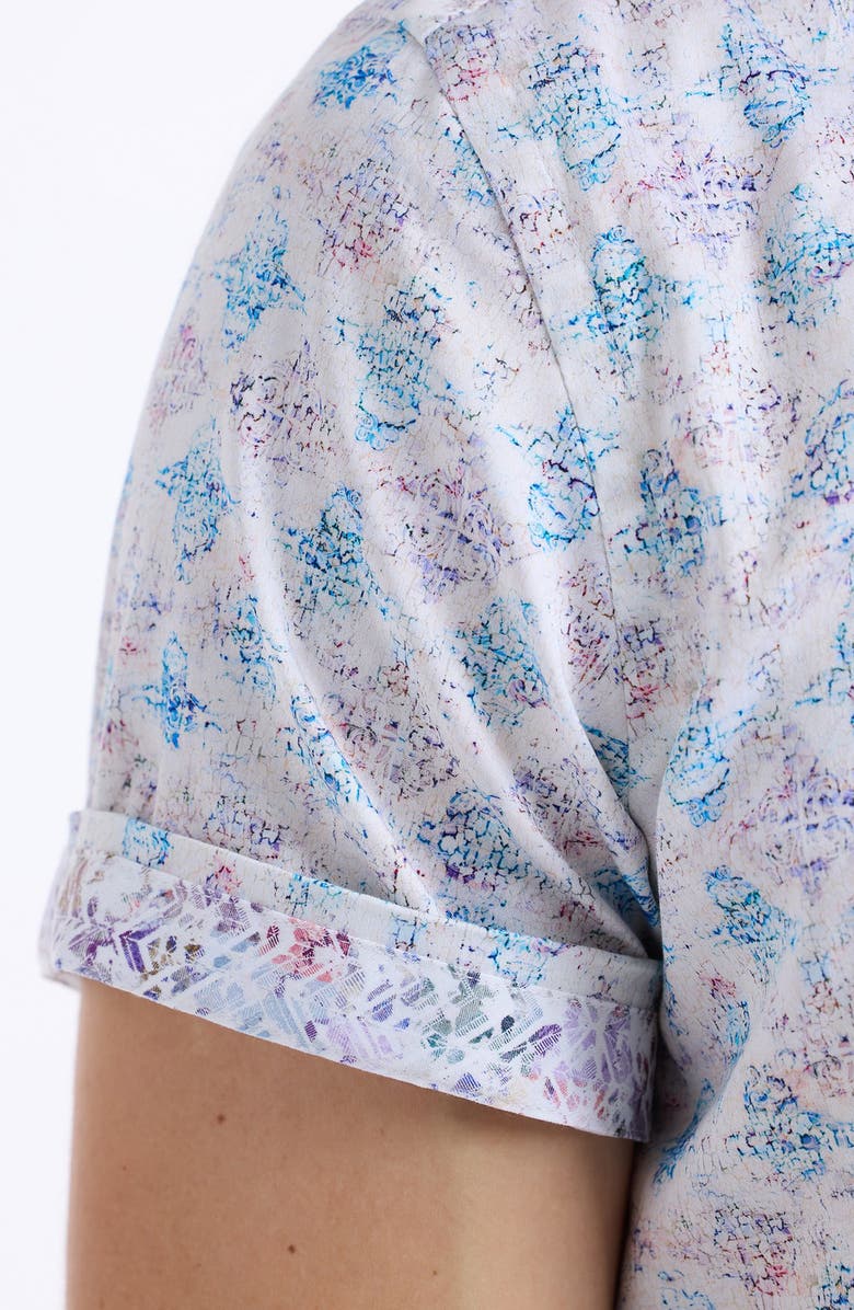 Robert Graham Greatorex Abstract Print Short Sleeve Button-Up Shirt, Alternate, color, Multi