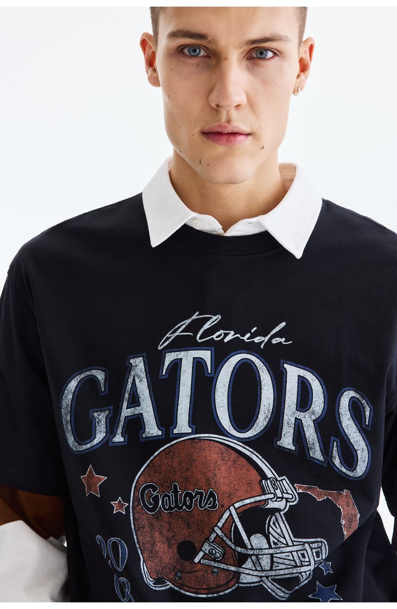 H&M Loose Fit T-shirt, Alternate, color, Black/Florida Gators