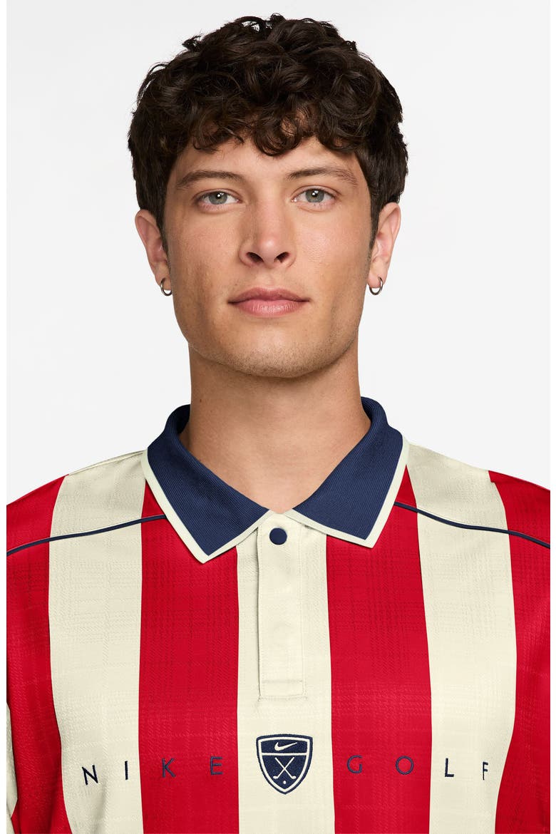 Stripe Short Sleeve Polo, Alternate, color, UNIVERSITY RED