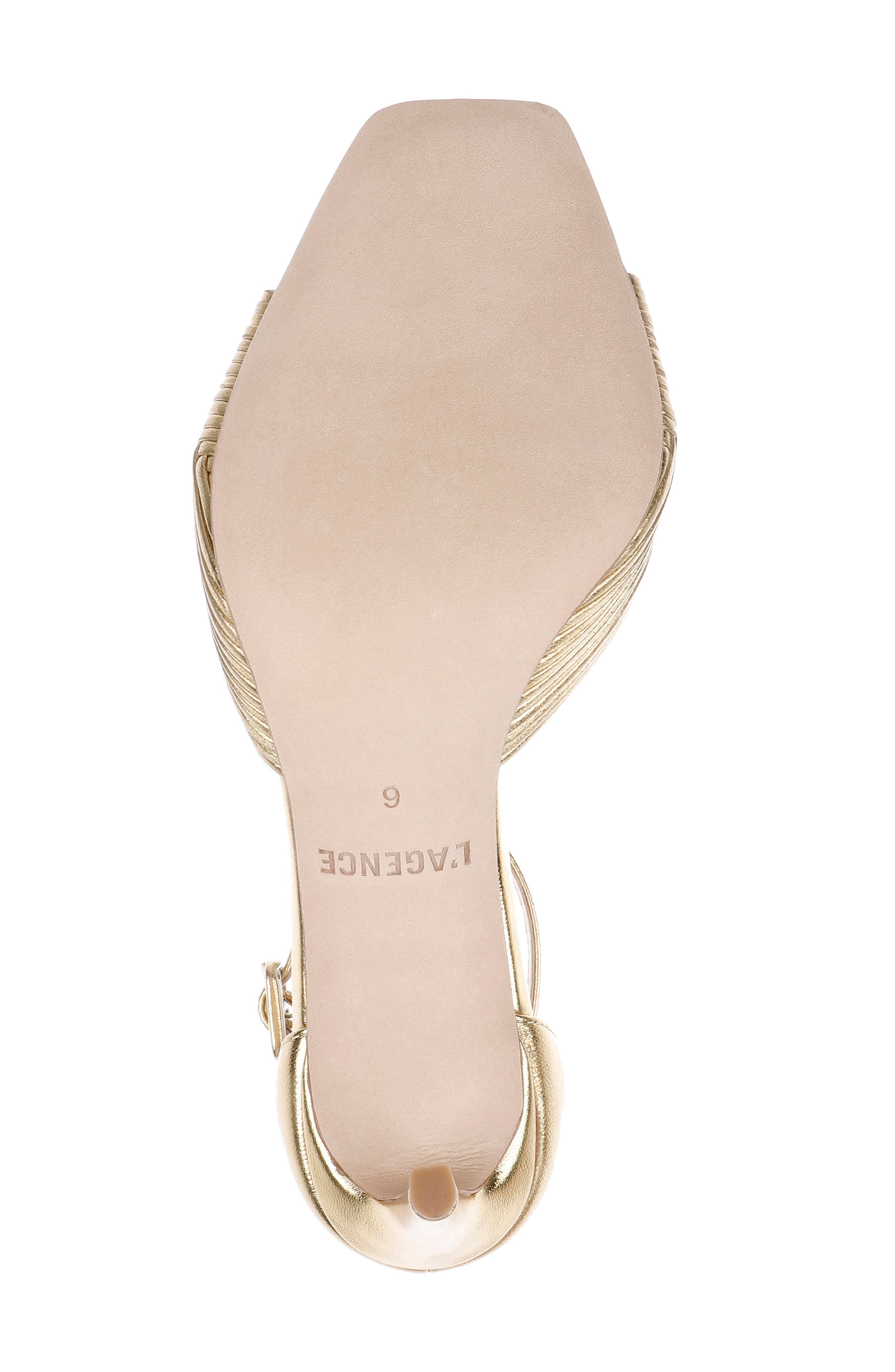 L'AGENCE Cici Ankle Strap Sandal, Alternate, color, Gold Leather