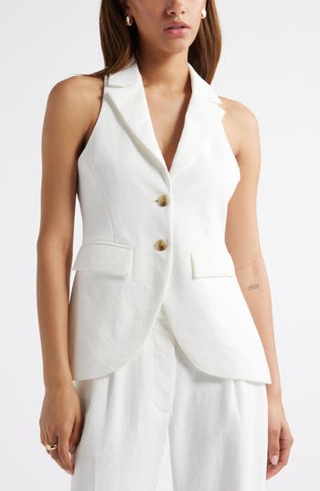 Open Edit The Curator Notched Lapel Vest In White