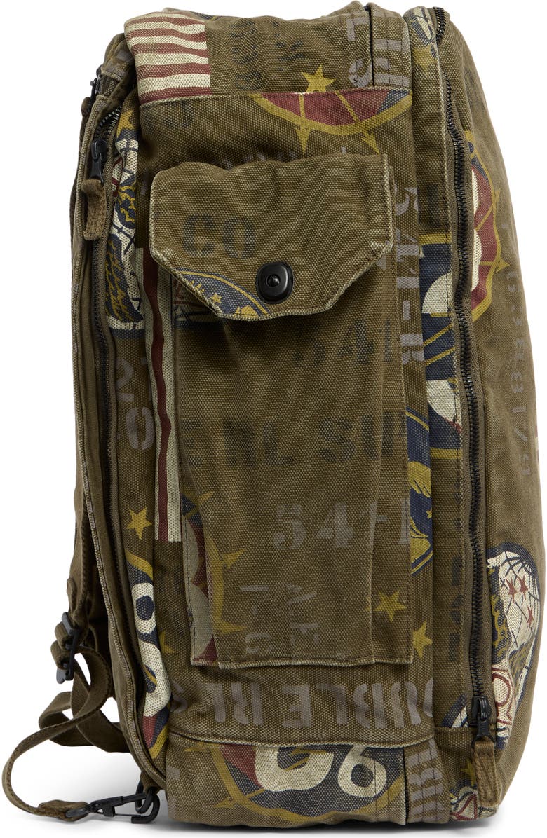 Double RL Canvas Graphic Backpack, Alternate, color, Olive Drab/ Multi