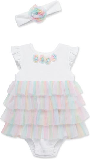 Rainbow Skirted Bodysuit & Headband Set