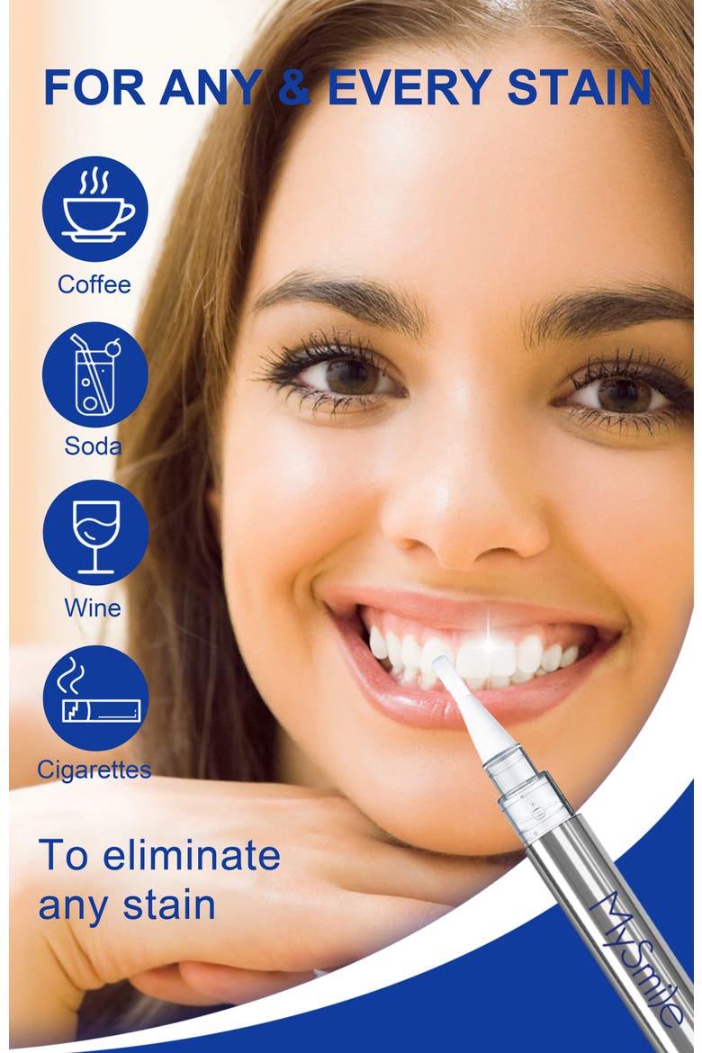 Teeth Whitening Pen Kit 14 Treatments - Non-Sensitive Teeth Whitening Gel Pen, Alternate, color, Silver