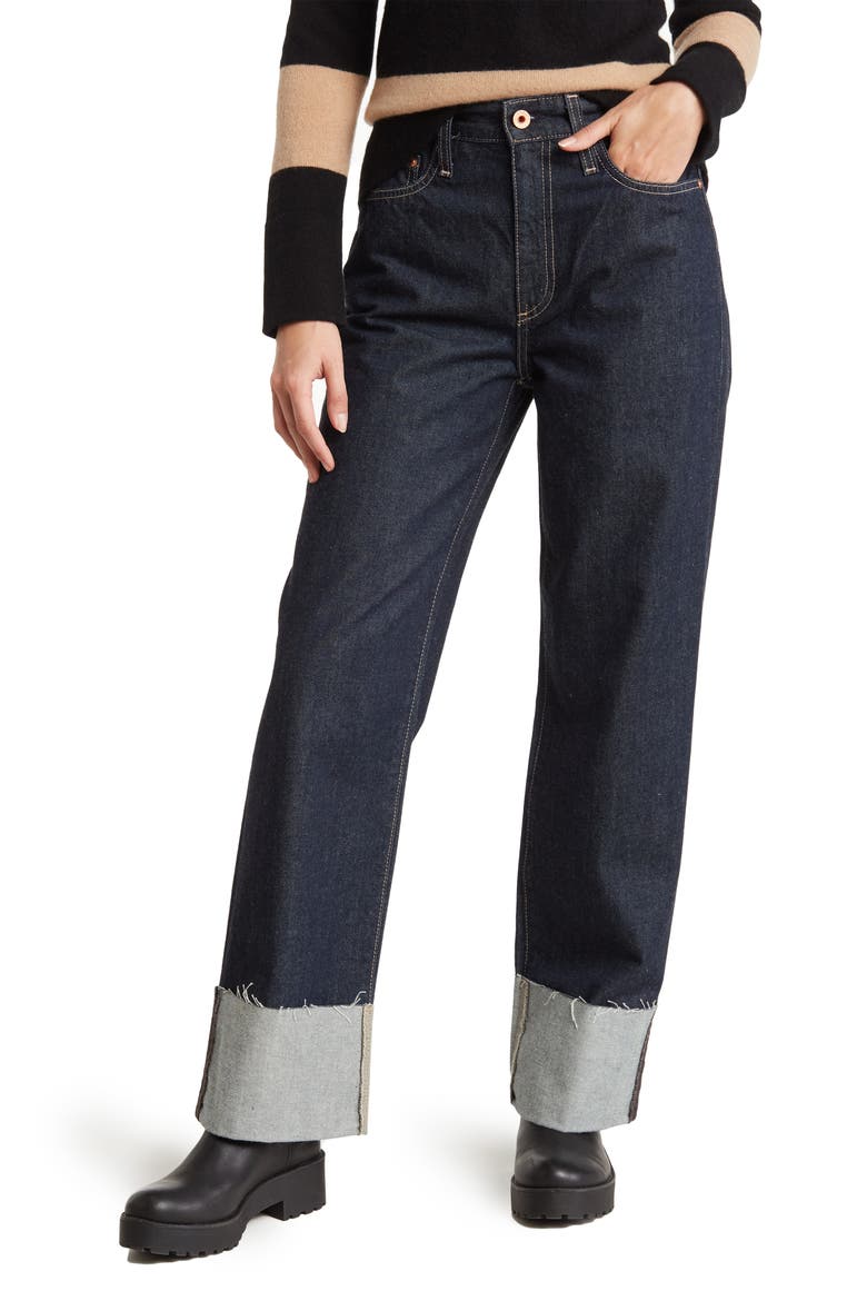 Tomas Cuff Baggy Straight Leg Jeans, Main, color, MOONRISE