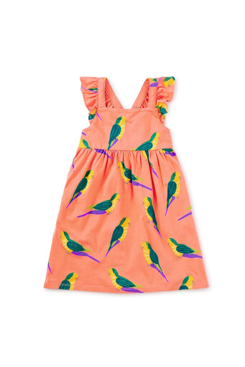 Ruffle Strap Dress, Main, color, Monk Parakeet