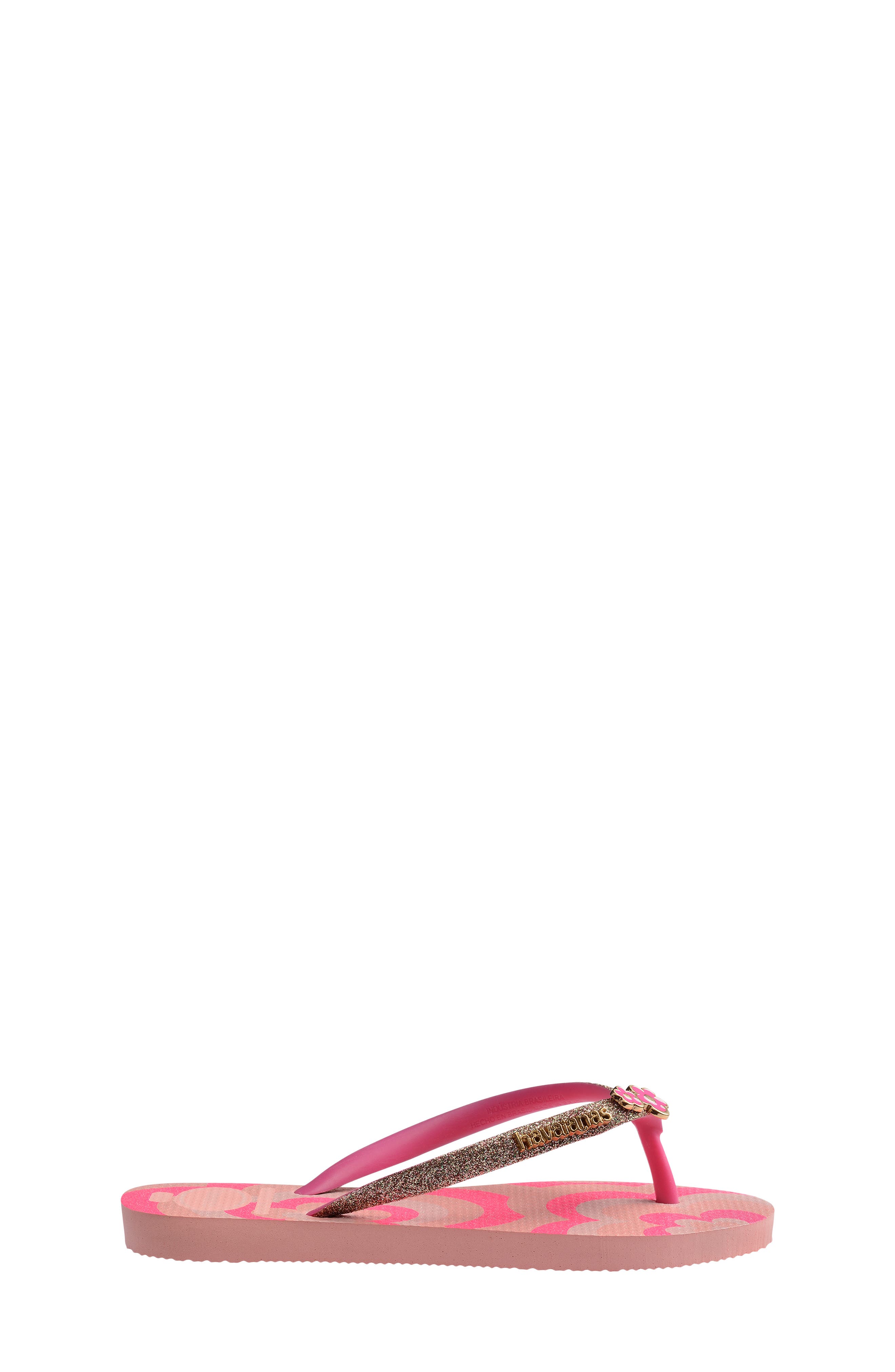 Havaianas Kids' Slim Glitter Sandal, Alternate, color, Blossom/ Pink Flux