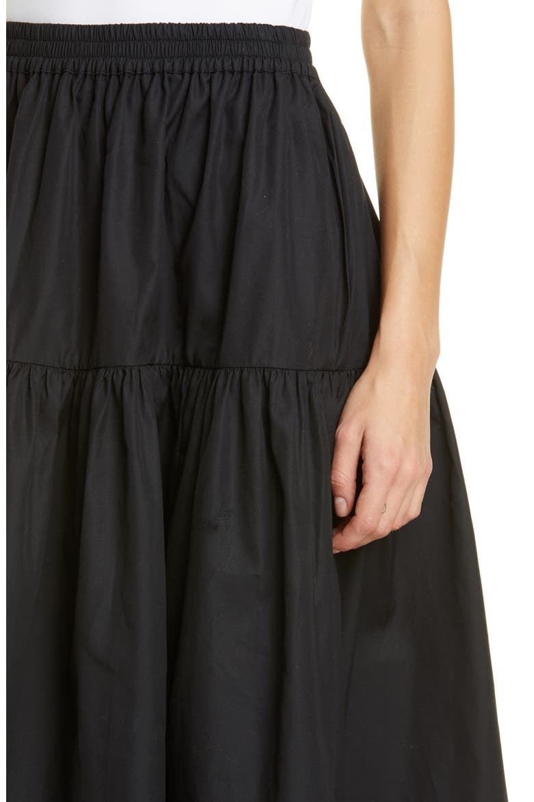 Eiko Tiered Cotton Maxi Skirt, Alternate, color, BLACK