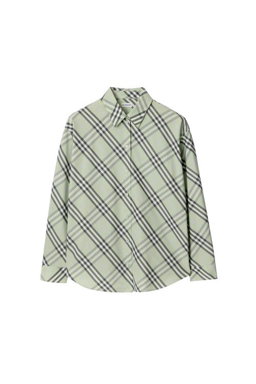 Burberry Relaxed Fit Check Cotton Shirt In Green