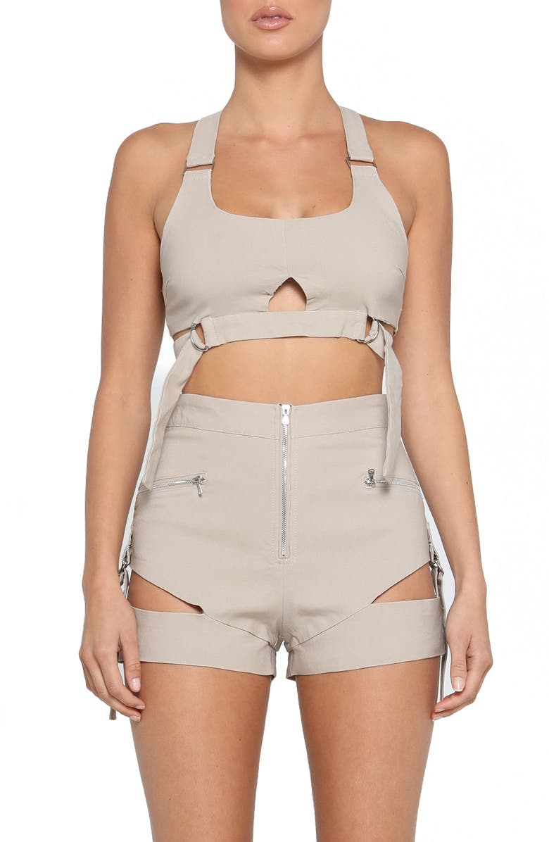 Tiger Mist Reed Cutout Utility Crop Top, Main, color, 