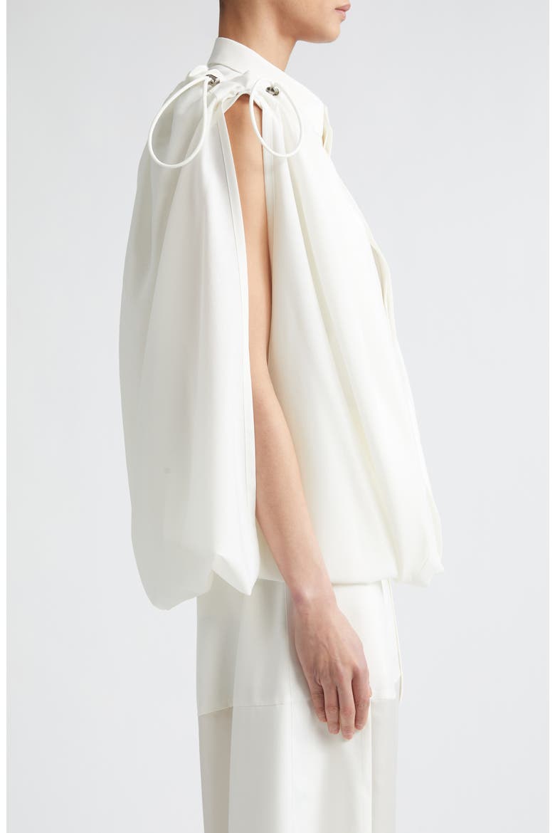 Suiting Button-Up Cape Shirt, Alternate, color, OFF WHITE